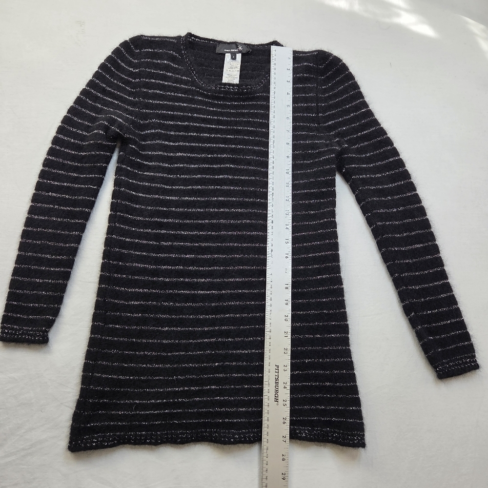 Isabel Marant Angora Blend Striped Longline Sweater Tunic Black Silver Size 3 - Picture 8 of 10